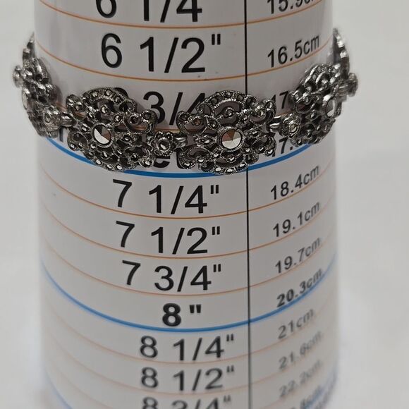 Art Deco Sterling Silver German Bracelet With Matching Earrings - Picture 8 of 13